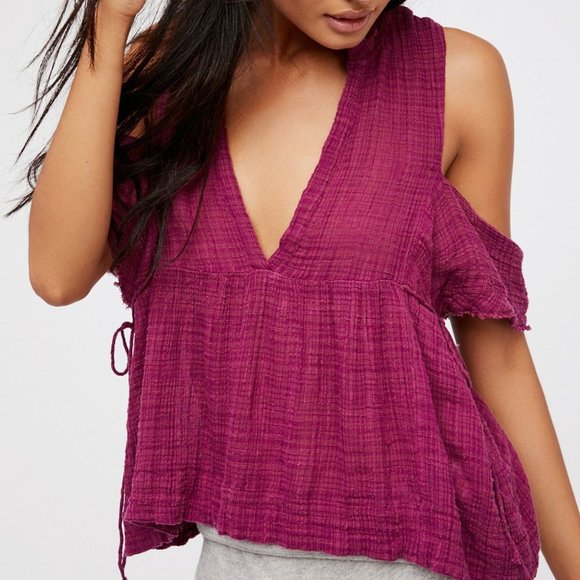 Free People Tops - Free People One Gauze Indus Plum Top